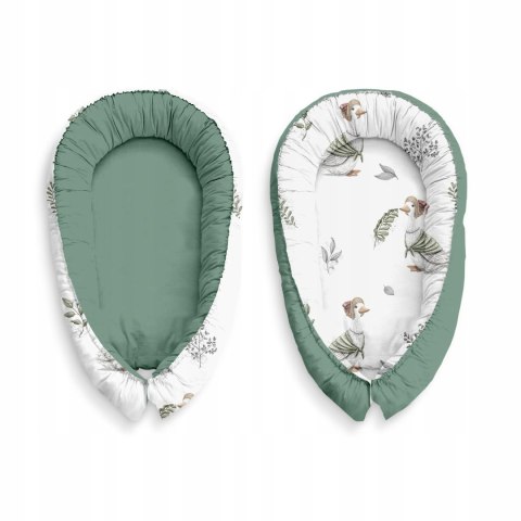Babynest Kokon gniazdo dla malucha 90x50 cm kaczuszki zieleń powystawowy Babynest Kokon gniazdo dla malucha 90x50 cm kaczuszki zieleń powystawowy