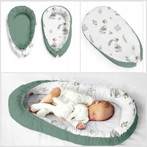 Babynest Kokon gniazdo dla malucha 90x50 cm kaczuszki zieleń powystawowy Babynest Kokon gniazdo dla malucha 90x50 cm kaczuszki zieleń powystawowy