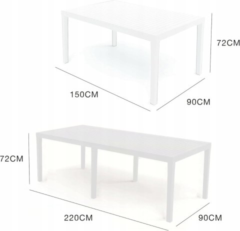 Dmora prostokątny rozkładany wielofunkcyjny stół ogrodowy 150/220 x 90cm Dmora prostokątny rozkładany wielofunkcyjny stół ogrodowy 150/220 x 90cm