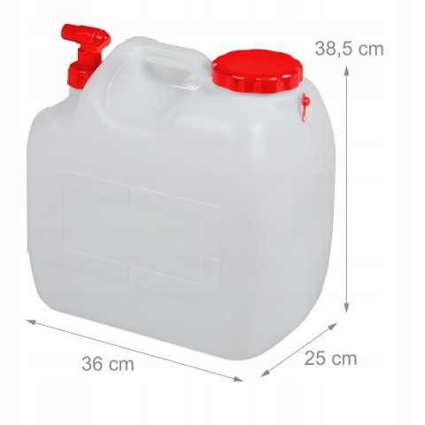Kanister na wodę Relaxdays z kranem 23l Kanister na wodę Relaxdays z kranem 23l
