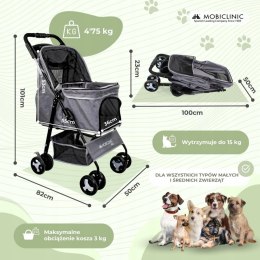 Mobiclinic pets, Składany wózek dla psa, Do 15 kg