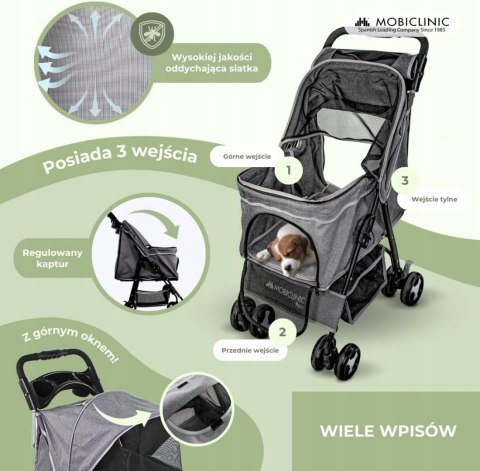 Mobiclinic pets, Składany wózek dla psa, Do 15 kg Mobiclinic pets, Składany wózek dla psa, Do 15 kg