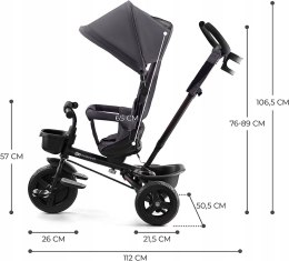ROWEREK TRÓJKOŁOWY KinderKraft obrotowy AVEO black