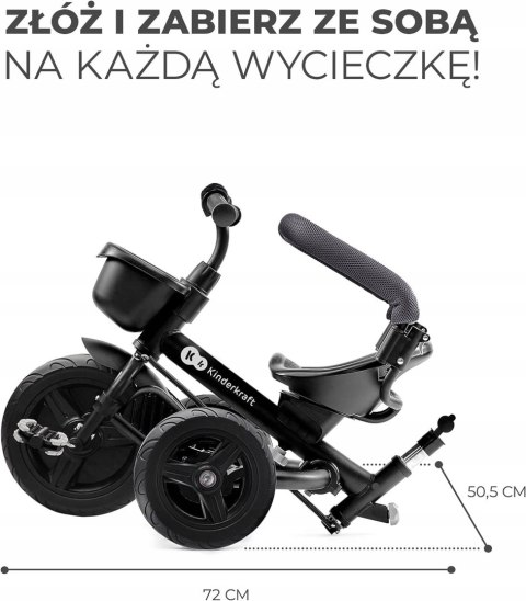 ROWEREK TRÓJKOŁOWY KinderKraft obrotowy AVEO black ROWEREK TRÓJKOŁOWY KinderKraft obrotowy AVEO black