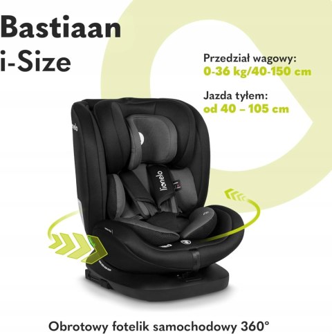 Fotelik samochodowy Lionelo BASTIAAN I-SIZE Black-Grey Fotelik samochodowy Lionelo BASTIAAN I-SIZE Black-Grey