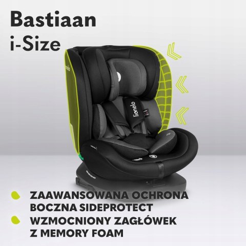 Fotelik samochodowy Lionelo BASTIAAN I-SIZE Black-Grey Fotelik samochodowy Lionelo BASTIAAN I-SIZE Black-Grey