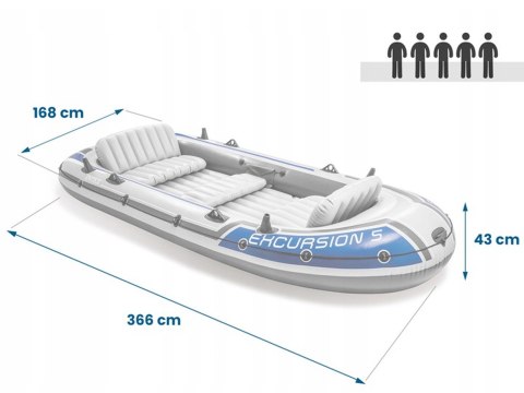 Intex 68325 Ponton Excursion 5 osób 366 cm Intex 68325 Ponton Excursion 5 osób 366 cm