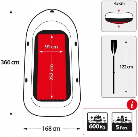Intex 68325 Ponton Excursion 5 osób 366 cm Intex 68325 Ponton Excursion 5 osób 366 cm