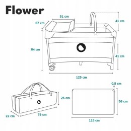 Łóżeczko Turystyczne LIONELO Flower