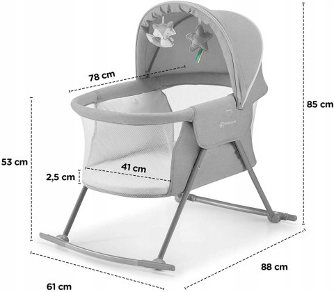 Łóżeczko wielofunkcyjne 3w1 KinderKraft Lovi szare Łóżeczko wielofunkcyjne 3w1 KinderKraft Lovi szare