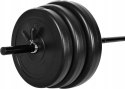 Zestaw ciężarków Fitvids z sześcioma talerzami i sztangą 45,4 kg