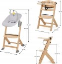 Kinderkraft Drewniane krzesełko do karmienia 2w1 ENOCK + leżaczek CALMEE