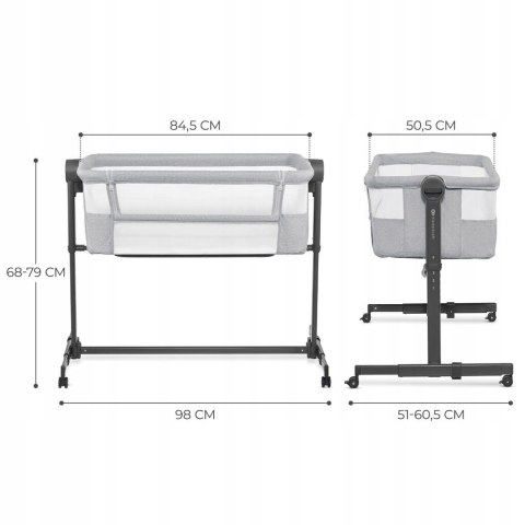 Łóżeczko Kinderkraft NESTE UP2 59 x 94 cm szare Łóżeczko Kinderkraft NESTE UP2 59 x 94 cm szare