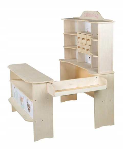 Sklep roba, „Café & Shop", drewno naturalne, 6 szuflad, lada boczna Sklep roba, „Café & Shop", drewno naturalne, 6 szuflad, lada boczna