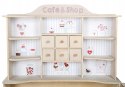 Sklep roba, „Café & Shop", drewno naturalne, 6 szuflad, lada boczna