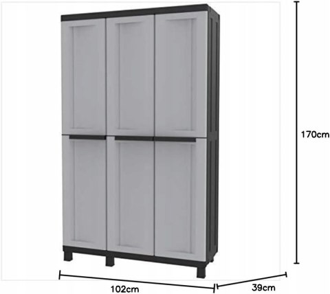 Terry Twist Black 102A wielofunkcyjna szafka ogrodowa 170x102x39cm Terry Twist Black 102A wielofunkcyjna szafka ogrodowa 170x102x39cm