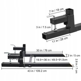 VEVOR Widły do Palet Udźwig 907Kg I Długość 109cm i Regulowany Stabilizator