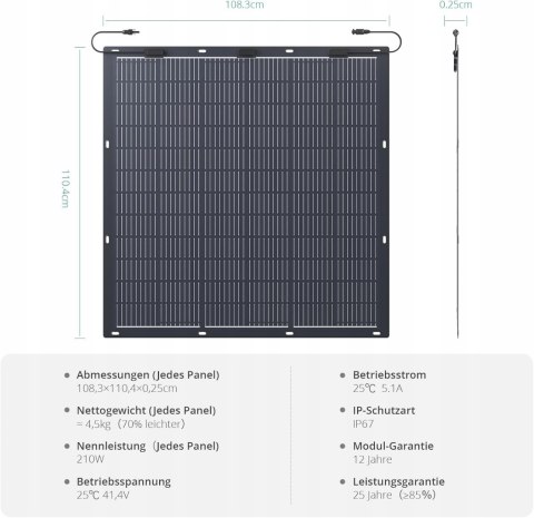 Zendure Elastyczny Panel Słoneczny 4 x 210 W 840 W + centrala Zendure Elastyczny Panel Słoneczny 4 x 210 W 840 W + centrala