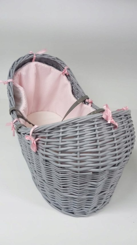 Clair de Lune kosz mojżesza Waffle Grey Wicker Noah róż Clair de Lune kosz mojżesza Waffle Grey Wicker Noah róż