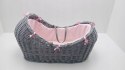 Clair de Lune kosz mojżesza Waffle Grey Wicker Noah róż