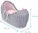 Clair de Lune kosz mojżesza Waffle Grey Wicker Noah róż
