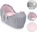 Clair de Lune kosz mojżesza Waffle Grey Wicker Noah róż