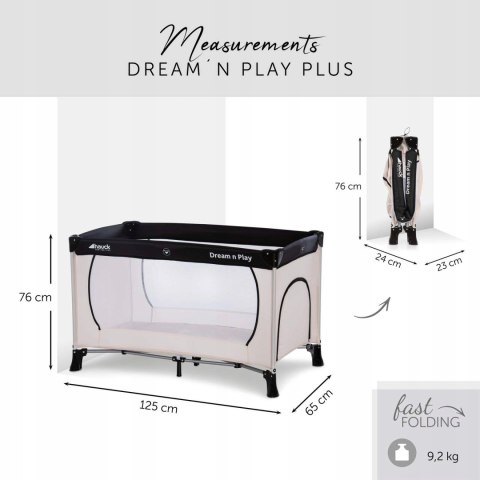 HAUCK Łóżeczko turystyczne Dream N Play Plus Beige HAUCK Łóżeczko turystyczne Dream N Play Plus Beige