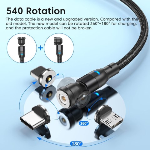 Kabel tunkia USB - USB typ C 2 m czarny Kabel tunkia USB - USB typ C 2 m czarny