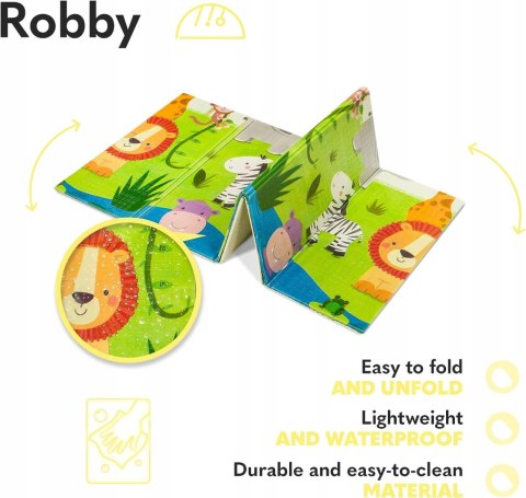 LIONELO ROBBY Mata dla dziecka składana 200x180cm LIONELO ROBBY Mata dla dziecka składana 200x180cm
