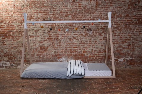 Łóżeczko drewniane CHILDHOME 90 x 200 cm biały Łóżeczko drewniane CHILDHOME 90 x 200 cm biały
