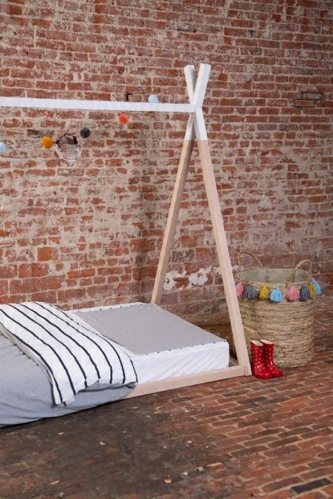 Łóżeczko drewniane CHILDHOME 90 x 200 cm biały Łóżeczko drewniane CHILDHOME 90 x 200 cm biały