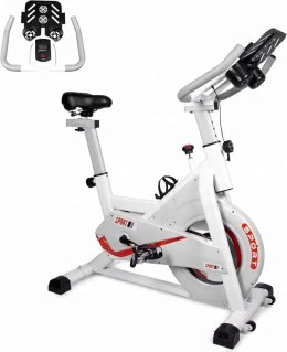 Rower treningowy EVOLAND z 8-poziomową regulacją oporu, biały