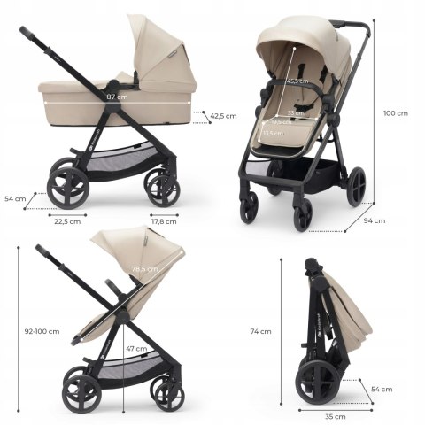 Wózek wielofunkcyjny 3w1 Kinderkraft NEWLY beżowy Wózek wielofunkcyjny 3w1 Kinderkraft NEWLY beżowy