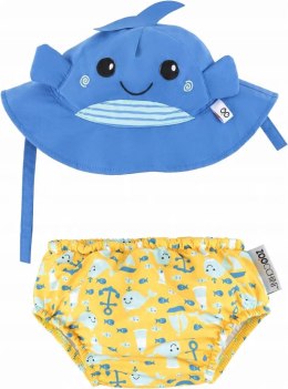 Zoocchini Pieluszka Kąpielowa z Czapką Wieloryb UPF 50+ 6-12m (7-10kg)