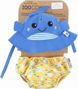 Zoocchini Pieluszka Kąpielowa z Czapką Wieloryb UPF 50+ 6-12m (7-10kg)