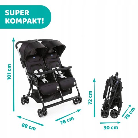 Chicco ohlala twin wózek podwójny bliźniaczy Black Chicco ohlala twin wózek podwójny bliźniaczy Black