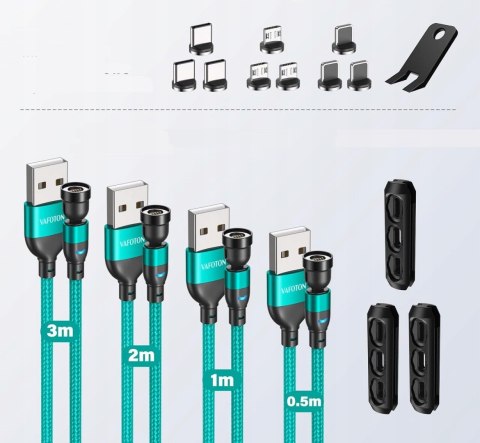 Zestaw Kabli Magnetycznych USB - USB typ C VAFOTON Zestaw Kabli Magnetycznych USB - USB typ C VAFOTON