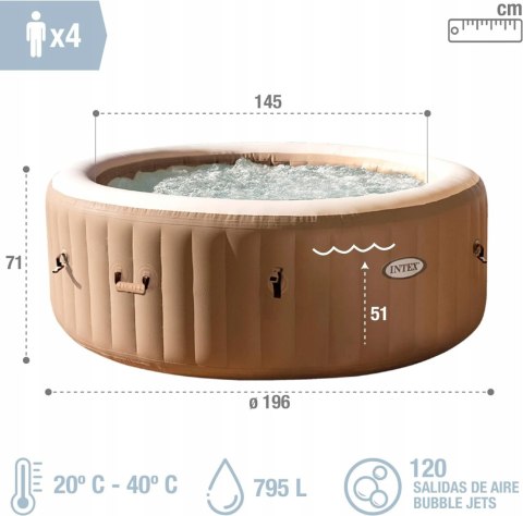 PURE SPA zestaw do masażu bąbelkowego Intex 28426 EX 196X71 cm PURE SPA zestaw do masażu bąbelkowego Intex 28426 EX 196X71 cm