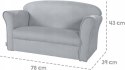 SOFA Dla Dzieci ROBA LIL WELUROWA JASNO-SZARA