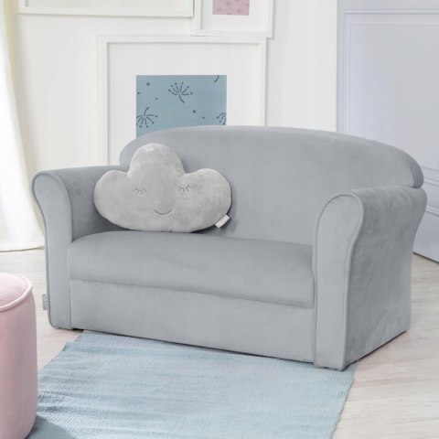 SOFA Dla Dzieci ROBA LIL WELUROWA JASNO-SZARA SOFA Dla Dzieci ROBA LIL WELUROWA JASNO-SZARA
