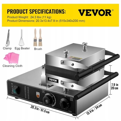 VEVOR Gofrownica Belgijski wafel 1600 W VEVOR Gofrownica Belgijski wafel 1600 W