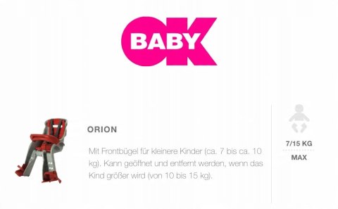 Fotelik rowerowy przedni Okbaby ORION niebieski Fotelik rowerowy przedni Okbaby ORION niebieski