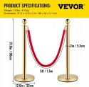 VEVOR Barierka Kolejkowa VIP 4xSłupki + 3xLina