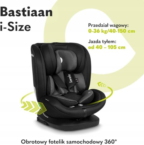 Fotelik samochodowy Lionelo BASTIAAN I-SIZE Black-Grey Fotelik samochodowy Lionelo BASTIAAN I-SIZE Black-Grey