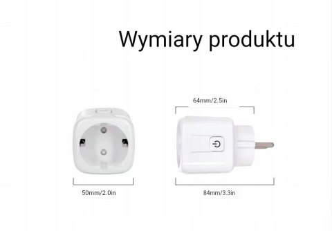 Bezprzewodowa inteligentna wtyczka 16A, 2,4 GHz, wtyczka Smart Home 2 szt. Bezprzewodowa inteligentna wtyczka 16A, 2,4 GHz, wtyczka Smart Home 2 szt.