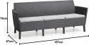 Keter Salemo 3-osobowa sofa ogrodowa, poduszki w zestawie