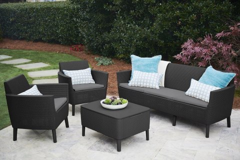 Keter Salemo 3-osobowa sofa ogrodowa, poduszki w zestawie Keter Salemo 3-osobowa sofa ogrodowa, poduszki w zestawie