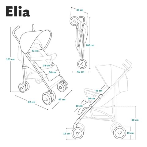 Wózek spacerowy LIONELO Elia 0-15 kg Graphite Wózek spacerowy LIONELO Elia 0-15 kg Graphite