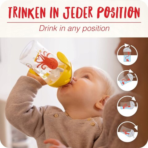 Kubek dla dzieci NUK 230 ml żółty Kubek dla dzieci NUK 230 ml żółty