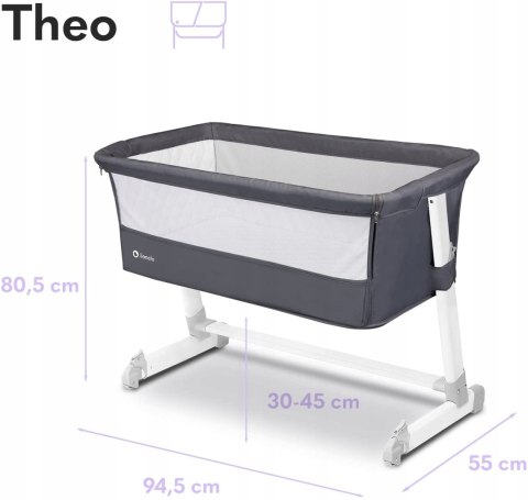 Lionelo Theo dostawka łóżeczko turystyczne grey Lionelo Theo dostawka łóżeczko turystyczne grey